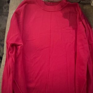 Vibrant pink Long Sleeve sweater with stitching detail. Super soft and oversized